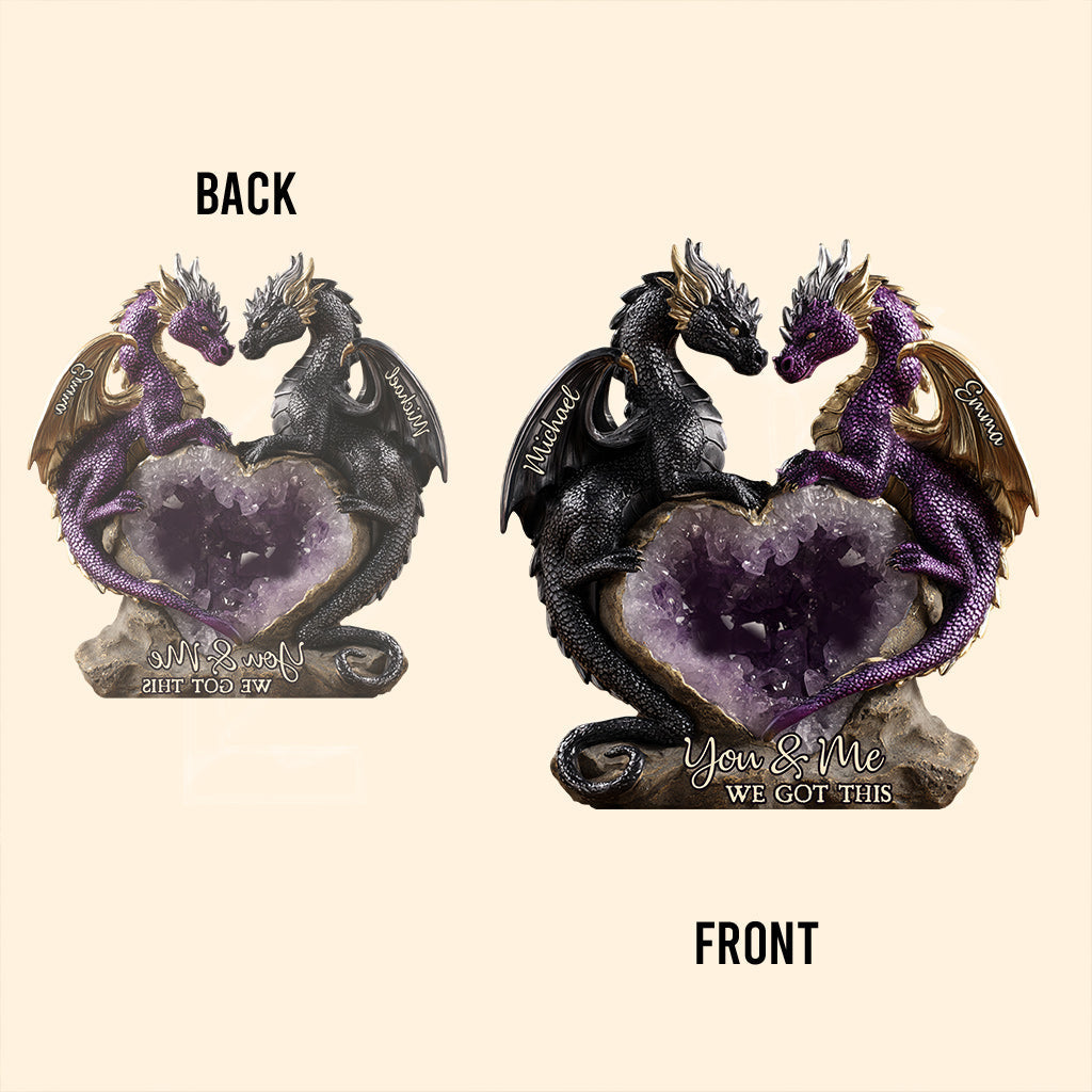 Toi et moi, on gère ! - Plaque acrylique personnalisée en forme de dragon