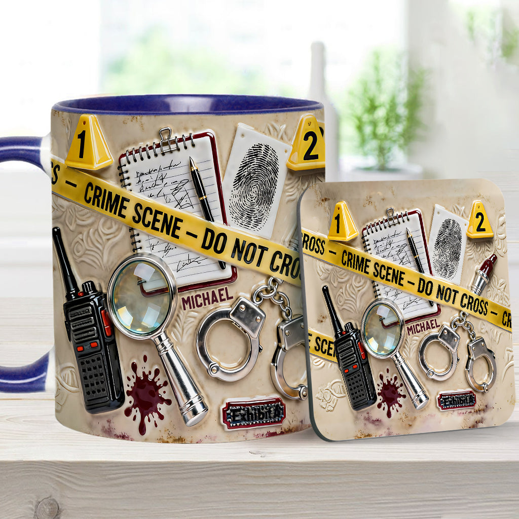 True Crime Watching Mug - Personalized True Crime Accent Mug & Coaster