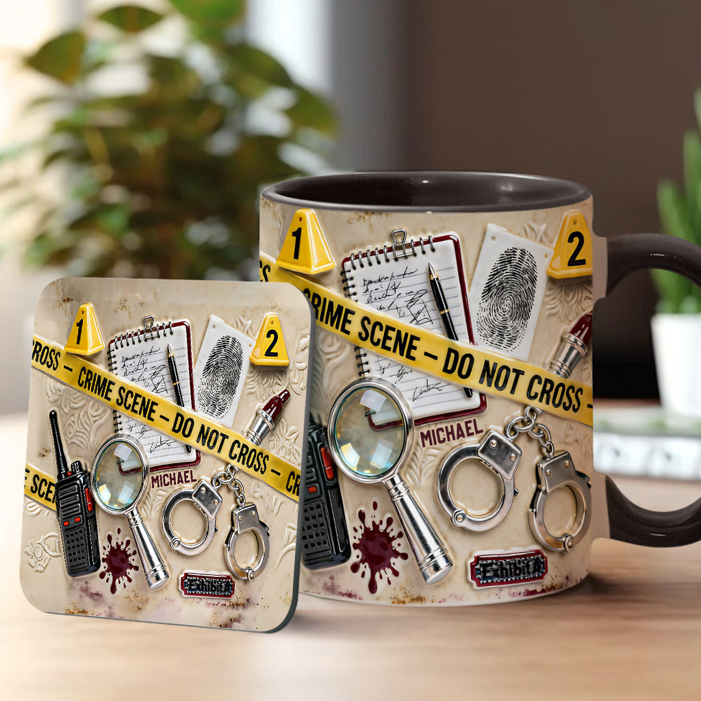 True Crime Watching Mug - Personalized True Crime Accent Mug & Coaster