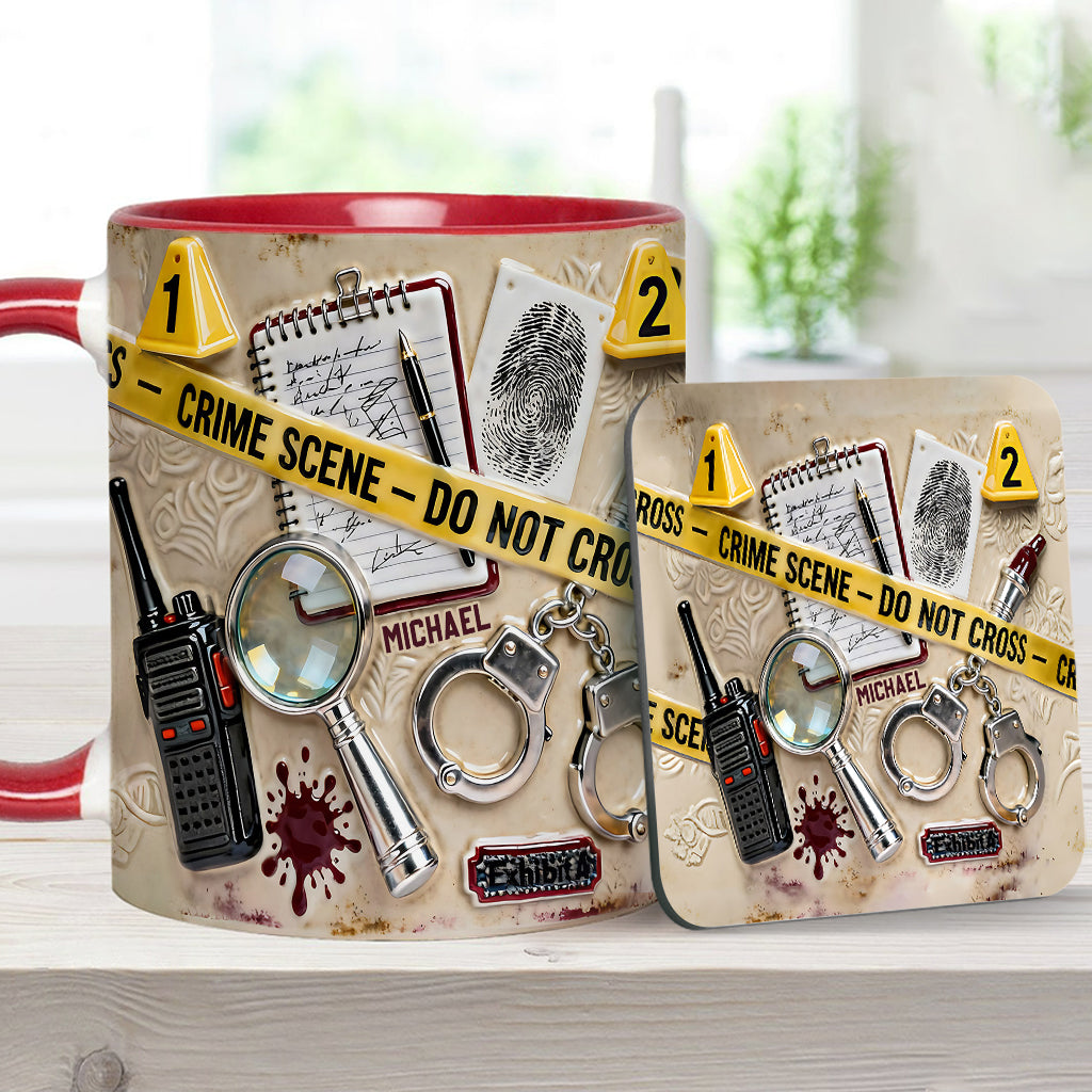 True Crime Watching Mug - Personalized True Crime Accent Mug & Coaster