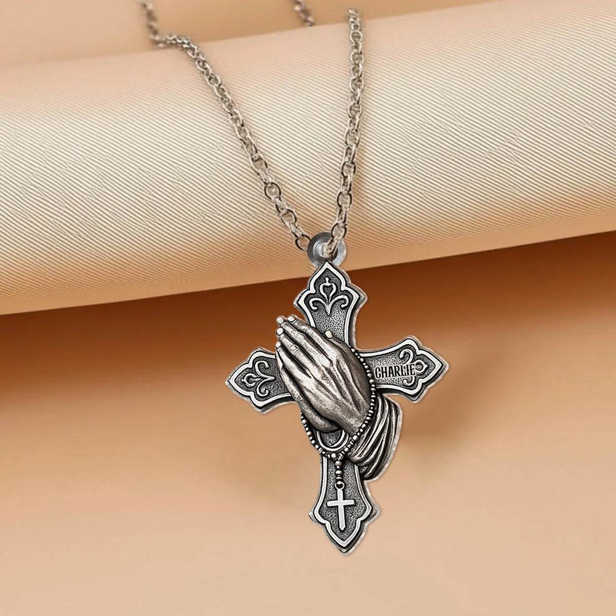 Prière chrétienne - Collier pendentif chrétien personnalisé de forme unique