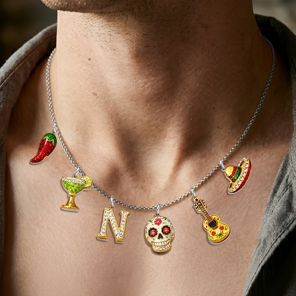 Fiesta de Cinco de Mayo - Colliers en Métal Personnalisés avec Pendentifs