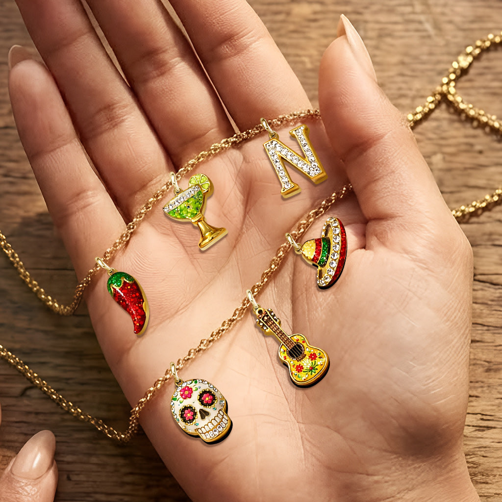 Fiesta de Cinco de Mayo - Colliers en Métal Personnalisés avec Pendentifs