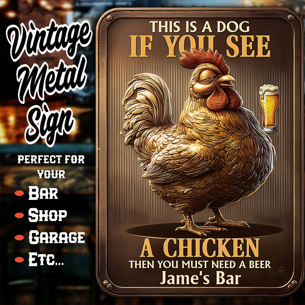 Vous avez besoin d'une bière ? – Panneau métallique rectangulaire personnalisé « Bière »