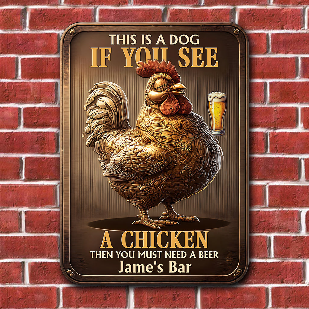 Vous avez besoin d'une bière ? – Panneau métallique rectangulaire personnalisé « Bière »