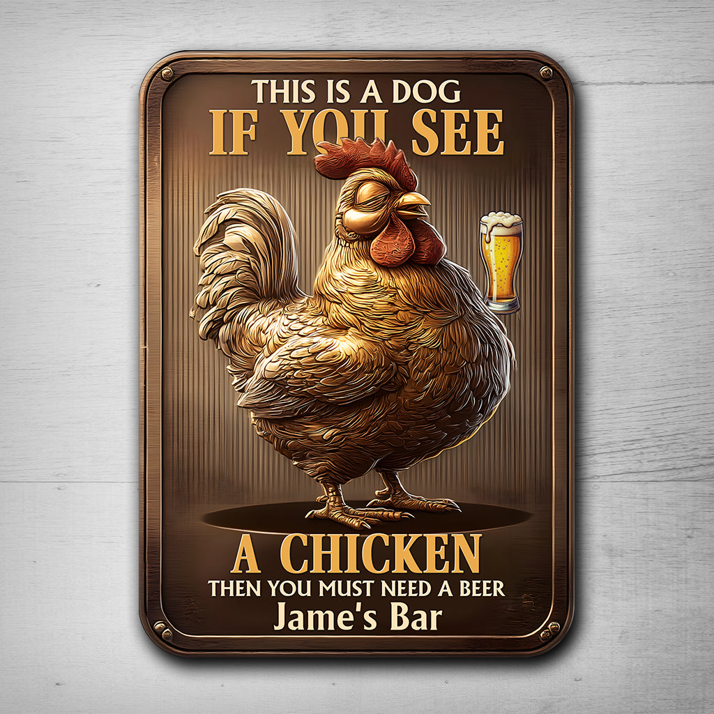 Vous avez besoin d'une bière ? – Panneau métallique rectangulaire personnalisé « Bière »