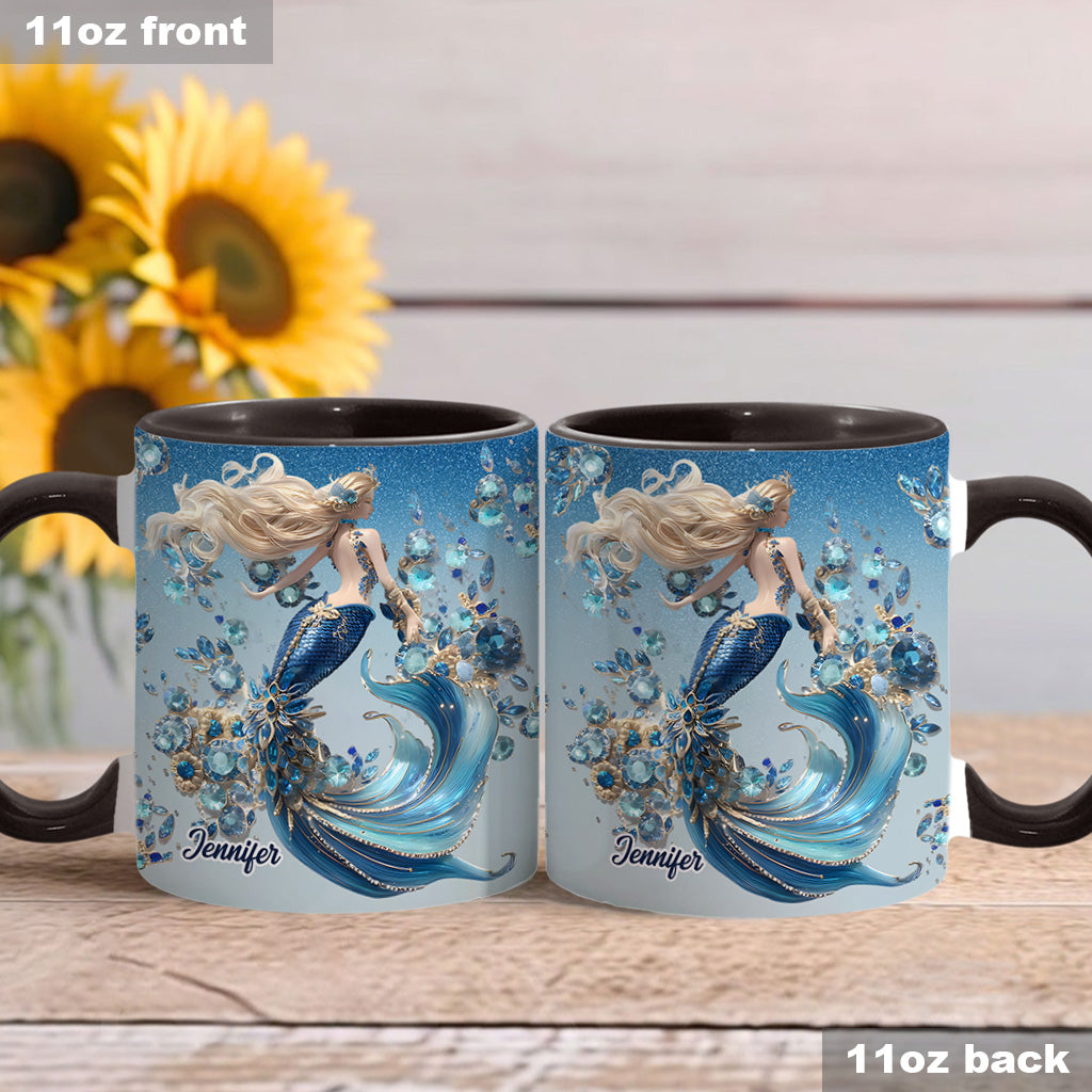 Beautiful Mermaid - Personalized Mermaid Accent Mug