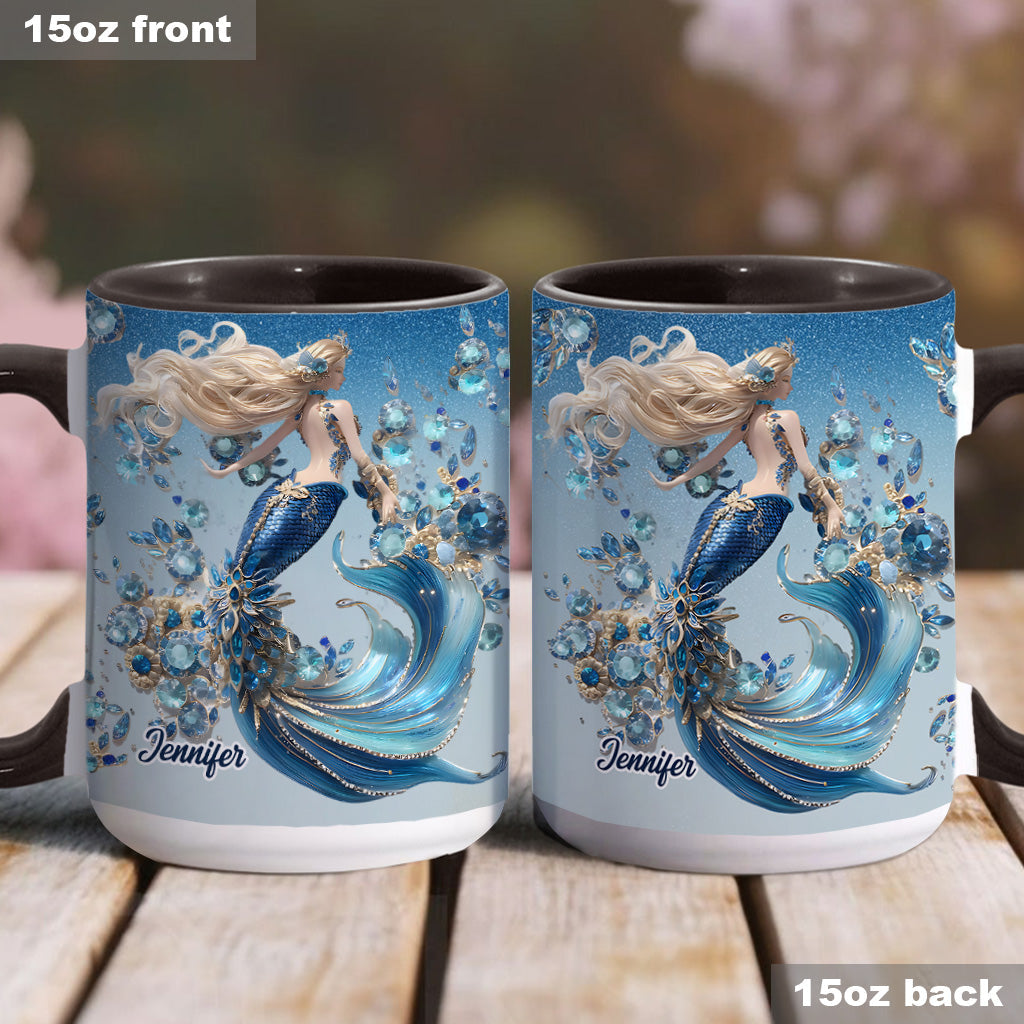 Beautiful Mermaid - Personalized Mermaid Accent Mug