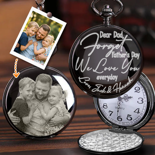 Oubliez la fête des pères, on t'aime tous les jours ! – Montre de poche personnalisée pour papa