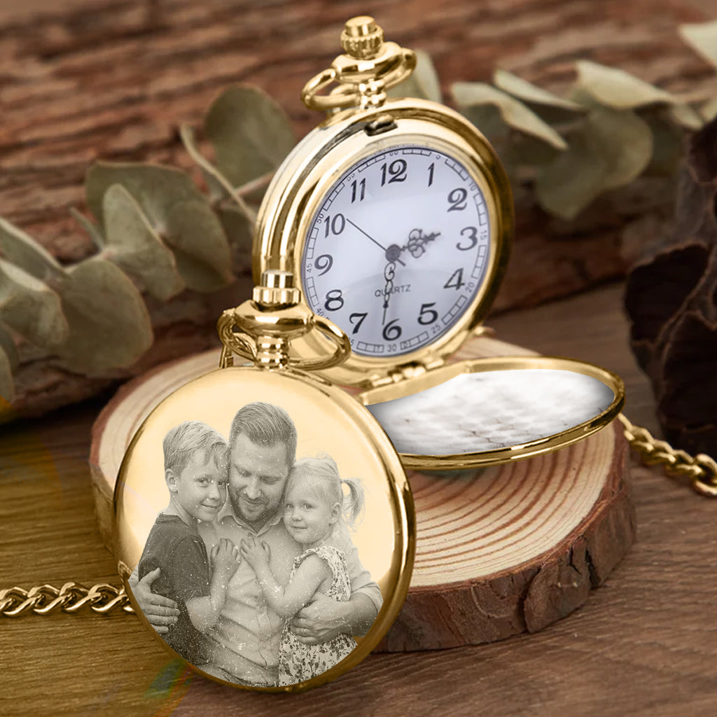 Oubliez la fête des pères, on t'aime tous les jours ! – Montre de poche personnalisée pour papa