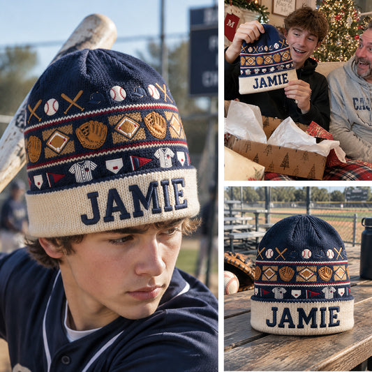 Hit The Dang Ball - Personalized Baseball Beanie Hat