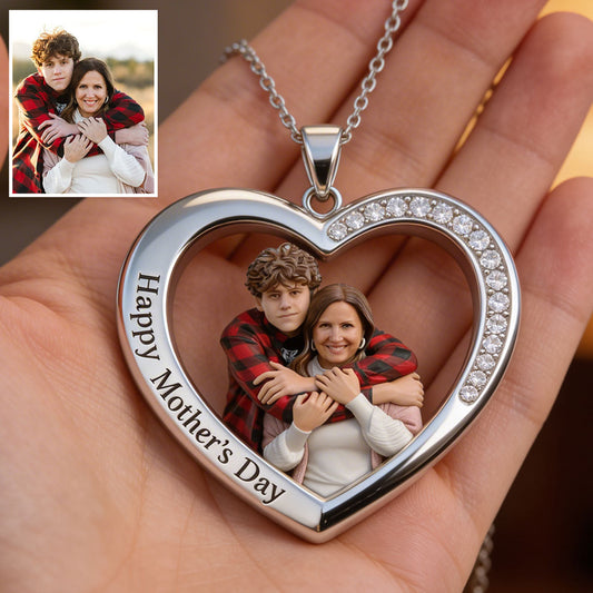 Cadeau idéal pour la fête des mères - Collier pendentif personnalisé en métal en forme de maman