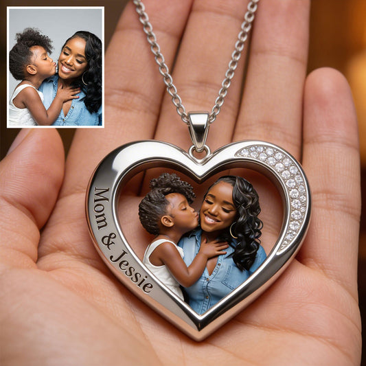 Perfect Mother's Day Gift - Personalized Mother Shaped Metal Pendant Necklace