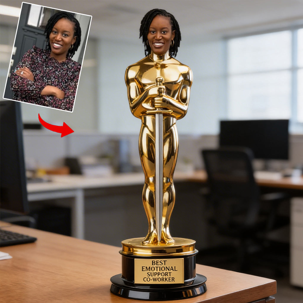 Funny Golden Trophy Award - Personalized Colleague Custom Shaped Acrylic Plaque
