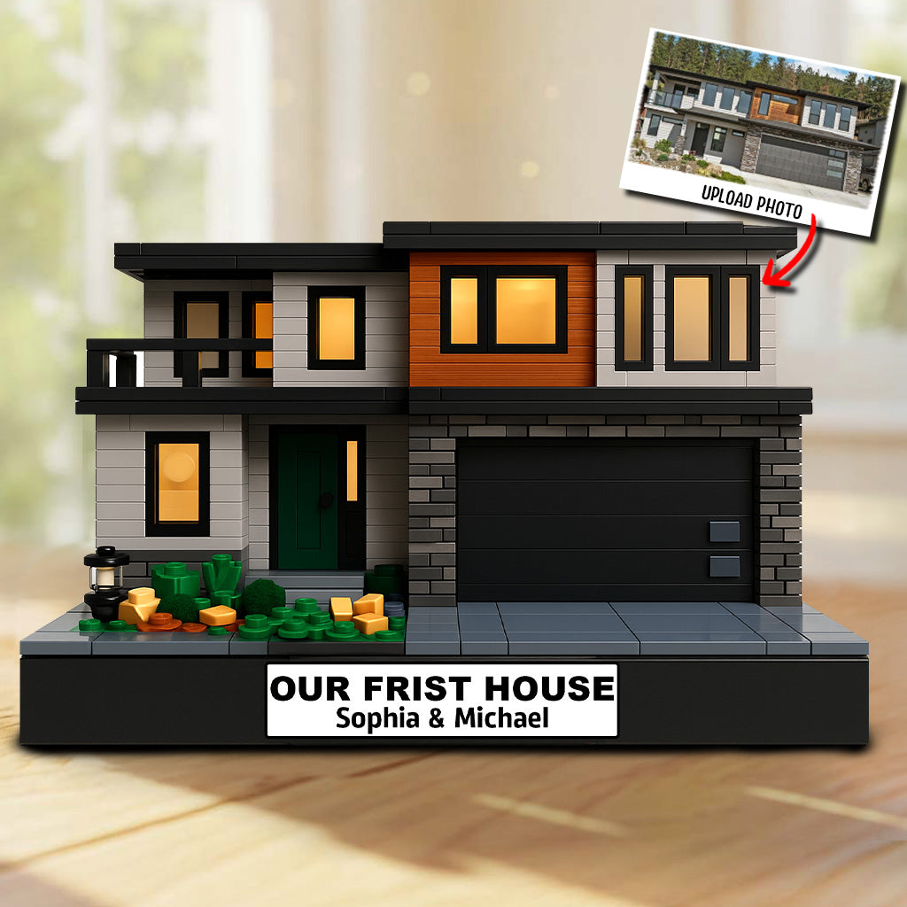 Construction de maison sur mesure à partir d'une photo - Plaque acrylique personnalisée pour couple