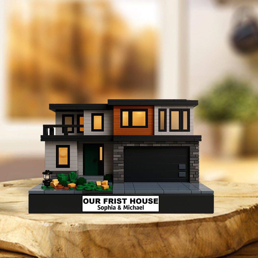 Construction de maison sur mesure à partir d'une photo - Plaque acrylique personnalisée pour couple