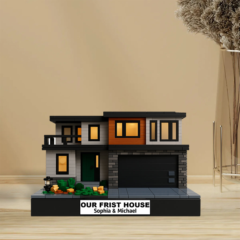 Construction de maison sur mesure à partir d'une photo - Plaque acrylique personnalisée pour couple
