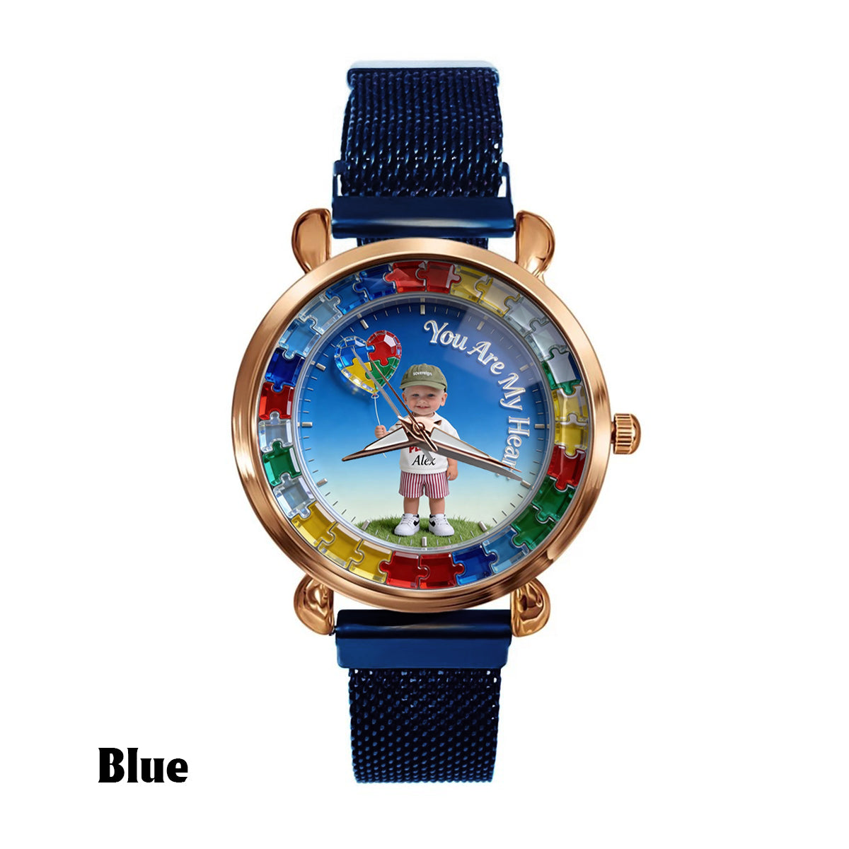 Vous êtes mon cœur - Montre femme personnalisée pour sensibilisation à l'autisme
