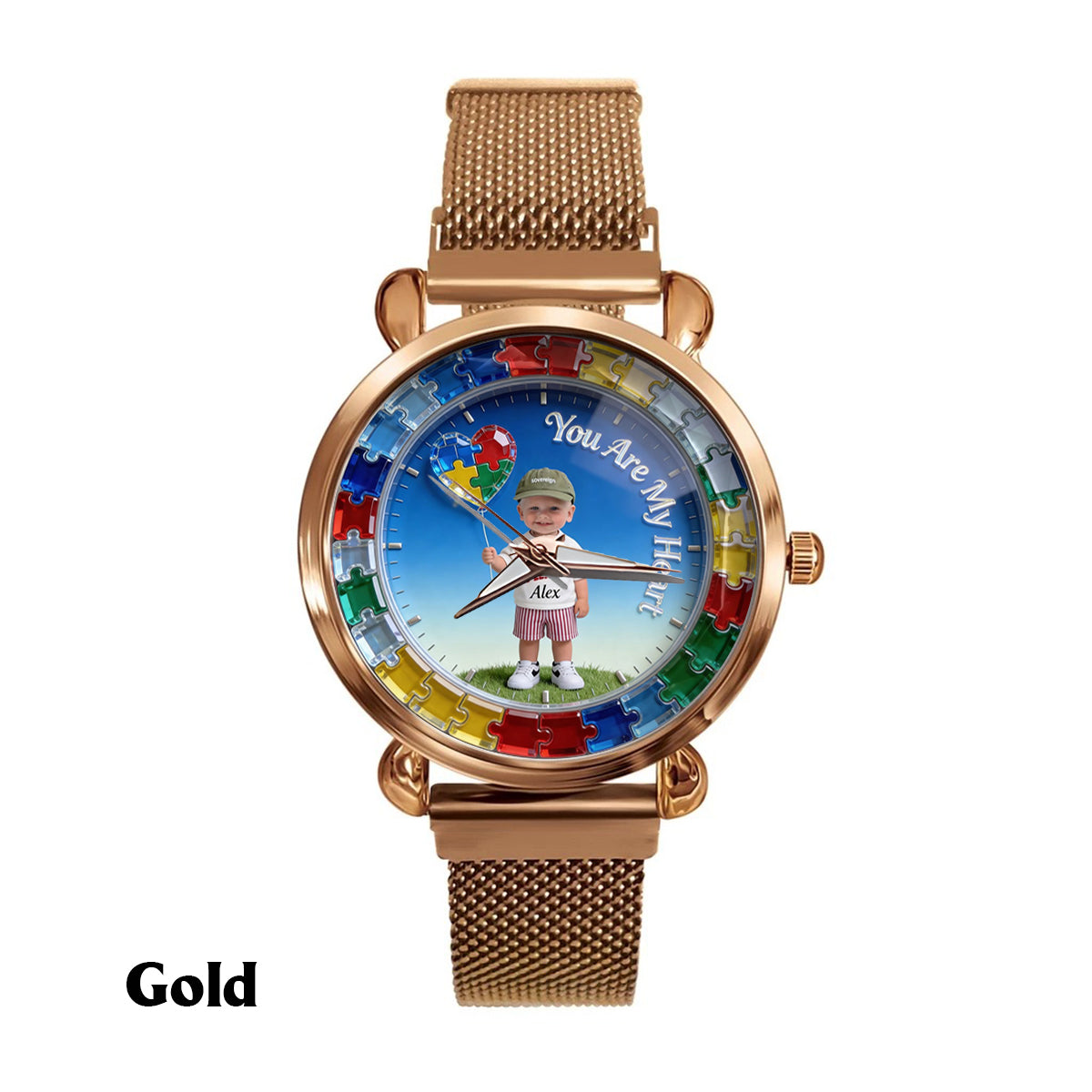 Vous êtes mon cœur - Montre femme personnalisée pour sensibilisation à l'autisme