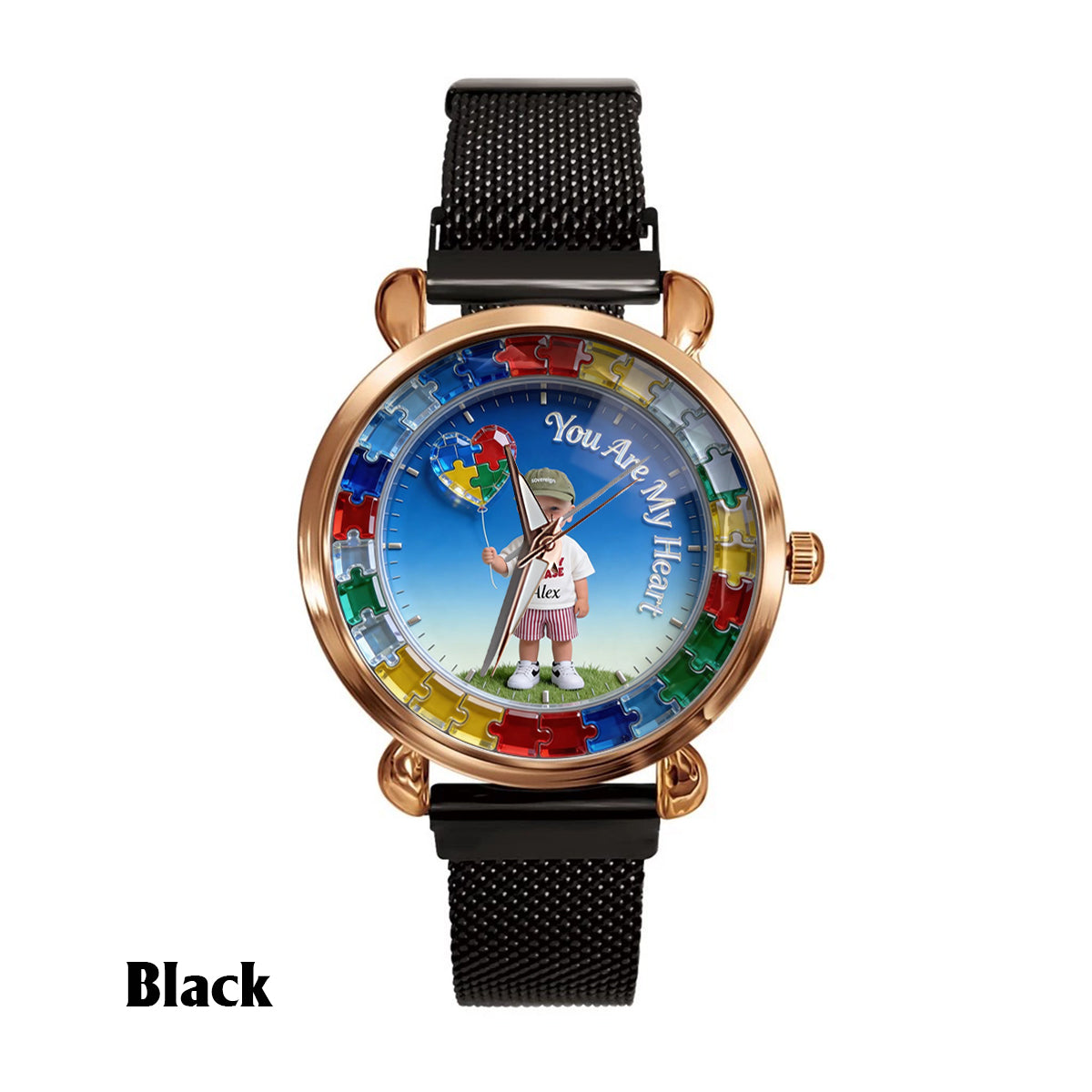 Vous êtes mon cœur - Montre femme personnalisée pour sensibilisation à l'autisme