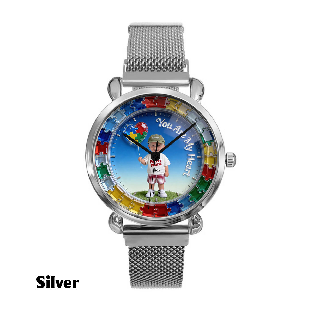 Vous êtes mon cœur - Montre femme personnalisée pour sensibilisation à l'autisme
