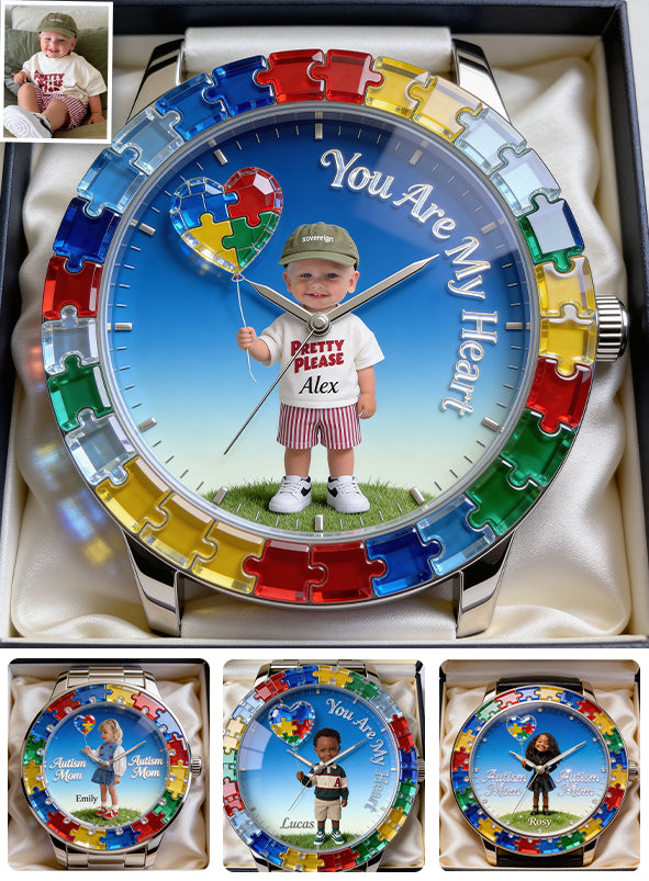 Vous êtes mon cœur - Montre femme personnalisée pour sensibilisation à l'autisme