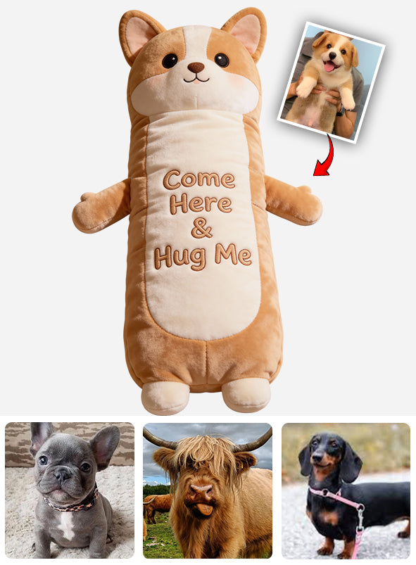 Pet Pillow Cuddle, Comfort Pillow - Personalized Dog Faux Fur Shaped Pillow