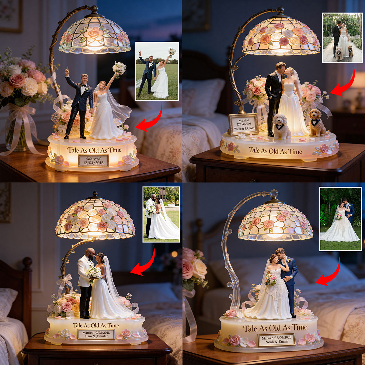 Romantic Anniversary - Personalized Wedding Anniversary Acrylic LED Night Light