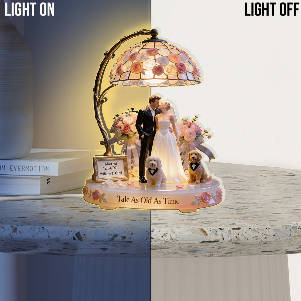 Romantic Anniversary - Personalized Wedding Anniversary Acrylic LED Night Light