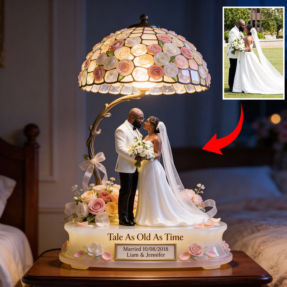 Romantic Anniversary - Personalized Wedding Anniversary Acrylic LED Night Light