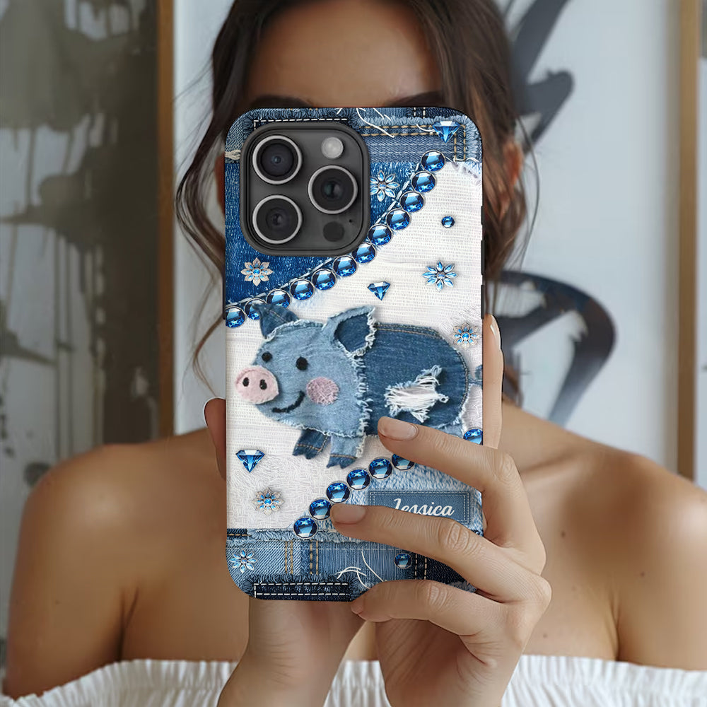 Coque de téléphone personnalisée pour amoureux des cochons - Cochon mignon - Impression intégrale