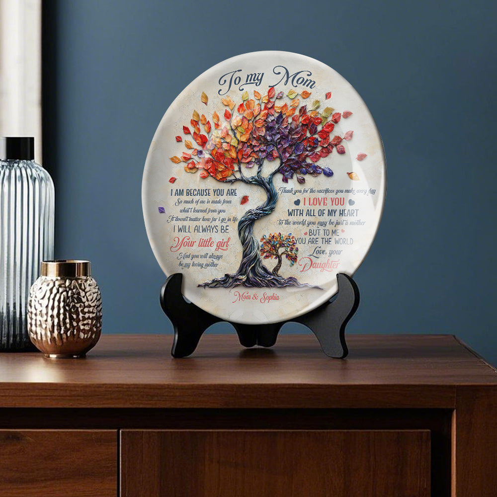 To My Mom - Personalized Mother Ceramic Round Plate