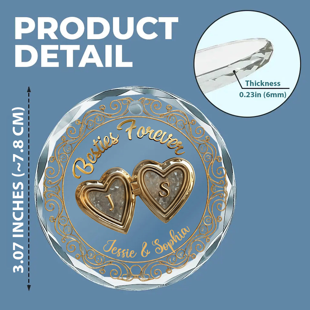 Meilleures amies pour toujours - Ornement en verre rond personnalisé « Meilleures amies »