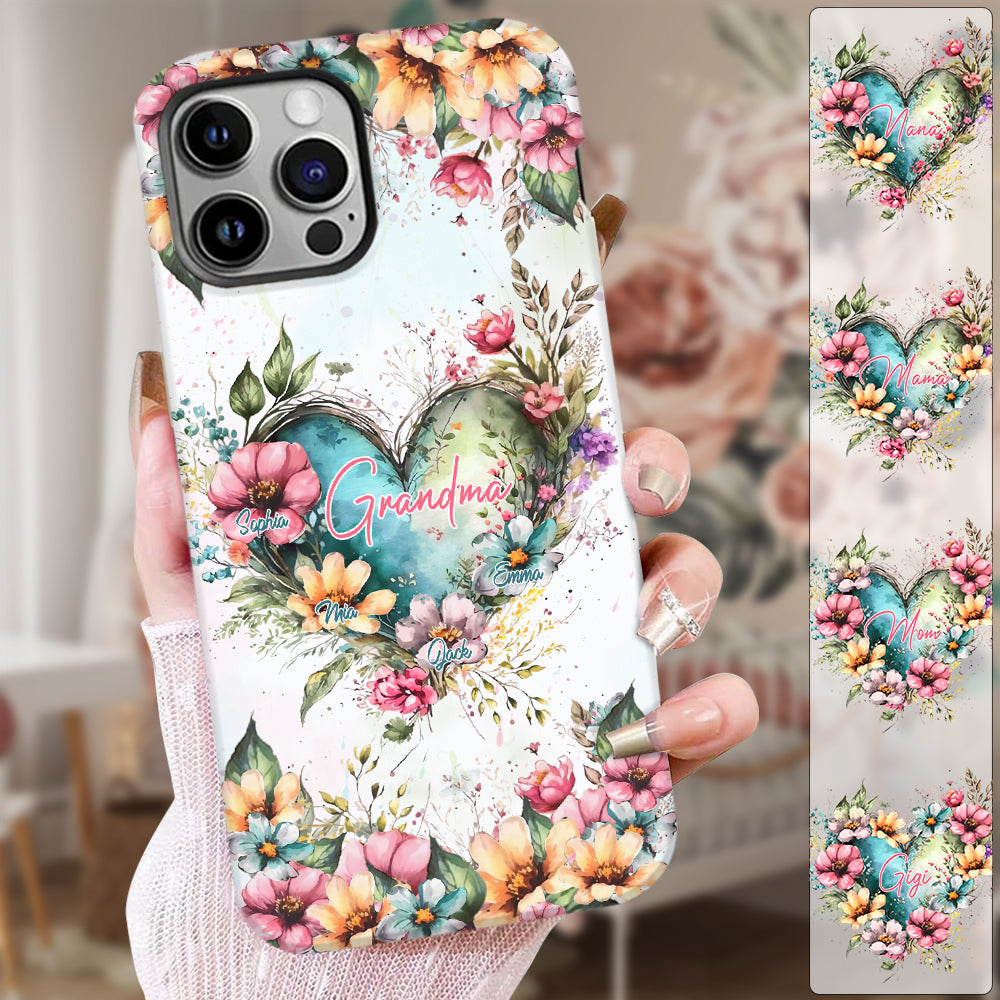 Les fleurs de la maman de grand-mère - Coque de téléphone personnalisée avec impression intégrale « Grand-mère »
