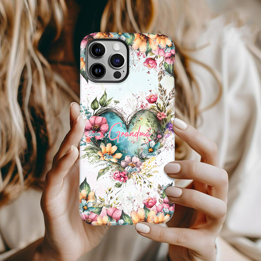 Les fleurs de la maman de grand-mère - Coque de téléphone personnalisée avec impression intégrale « Grand-mère »