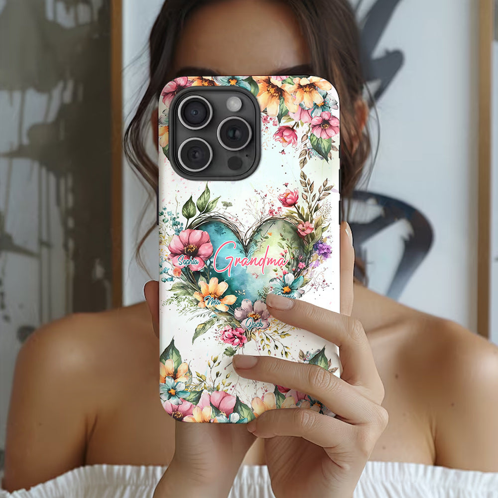 Les fleurs de la maman de grand-mère - Coque de téléphone personnalisée avec impression intégrale « Grand-mère »