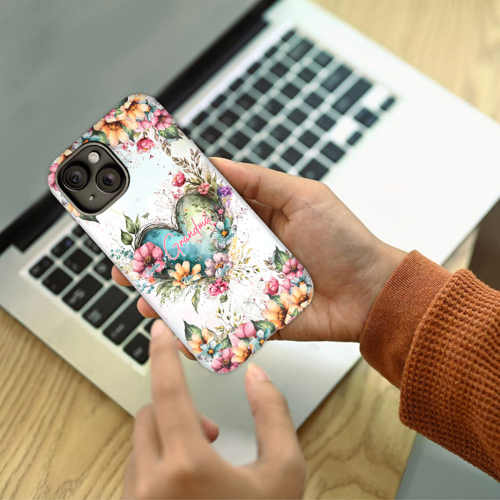 Les fleurs de la maman de grand-mère - Coque de téléphone personnalisée avec impression intégrale « Grand-mère »