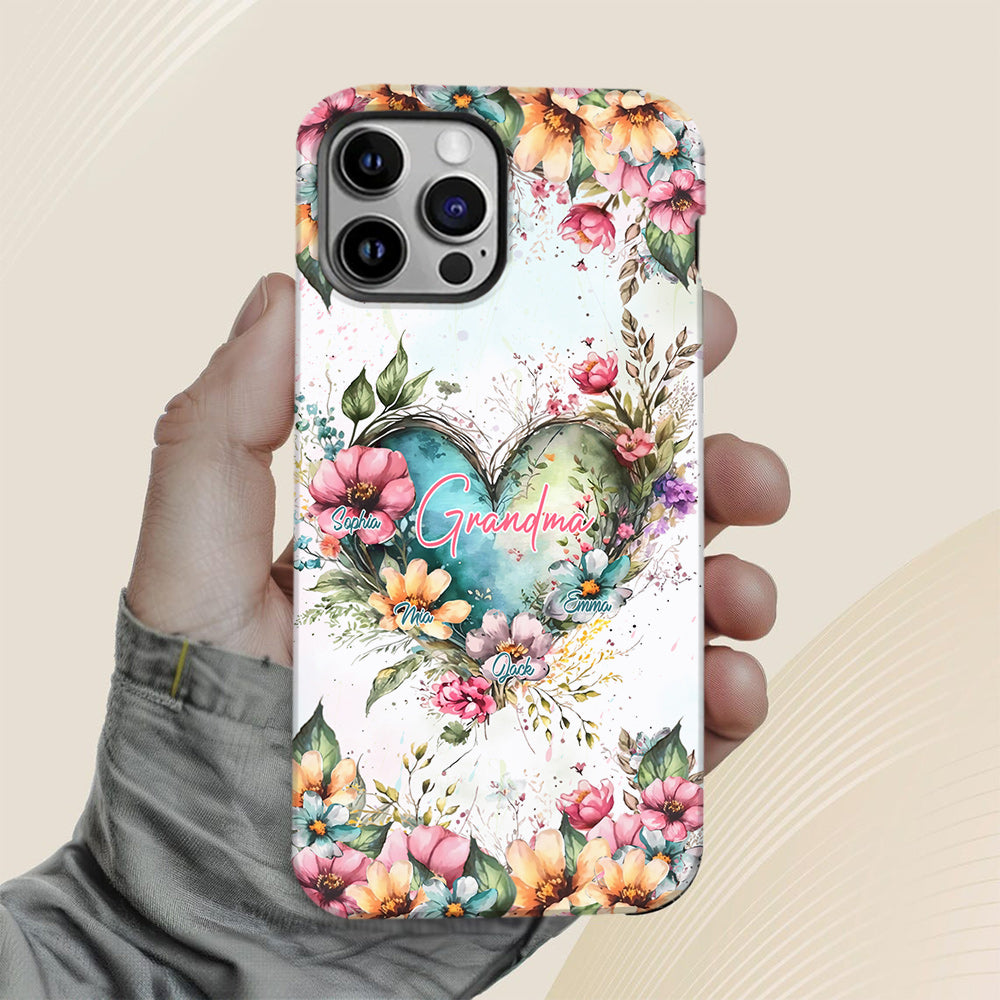 Les fleurs de la maman de grand-mère - Coque de téléphone personnalisée avec impression intégrale « Grand-mère »