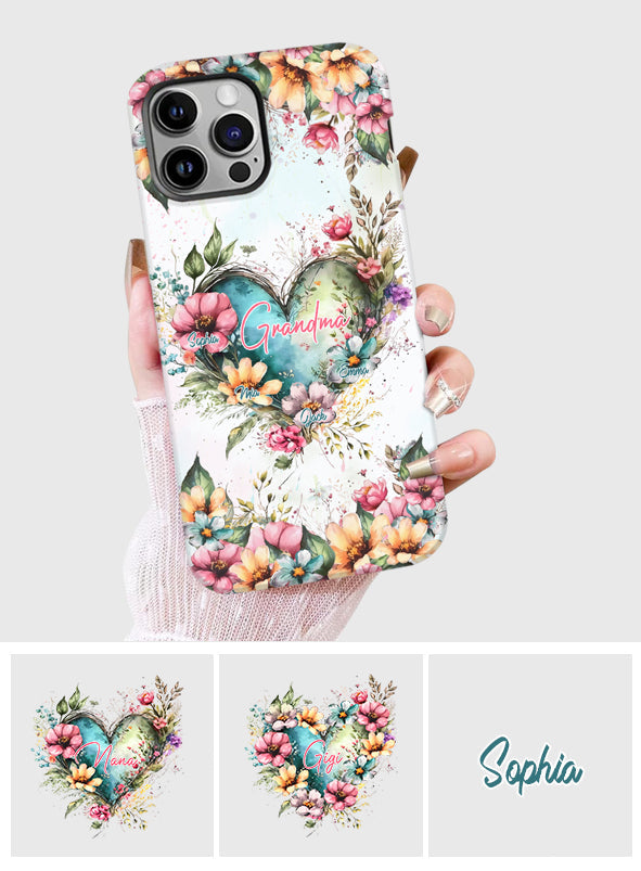Les fleurs de la maman de grand-mère - Coque de téléphone personnalisée avec impression intégrale « Grand-mère »