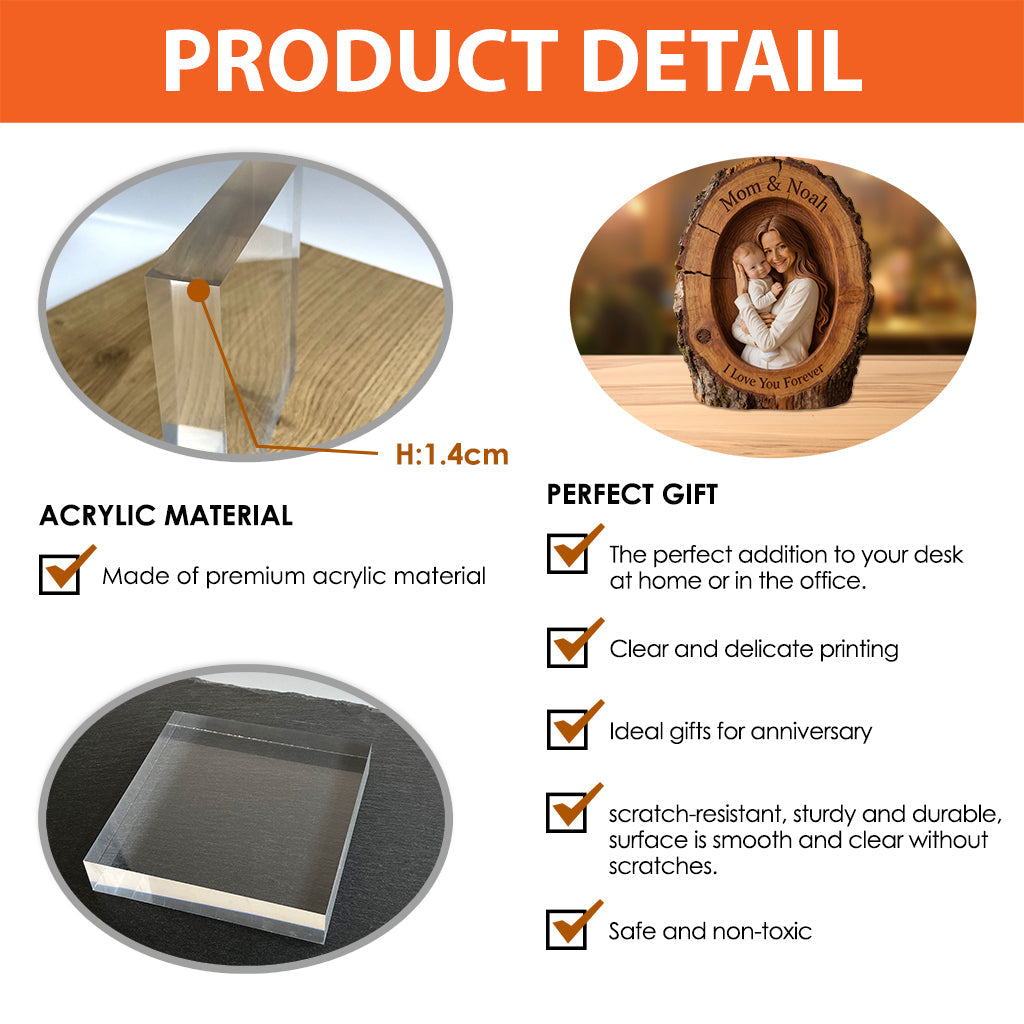 I Love You - Personalized Mother Custom Shaped Acrylic Plaque