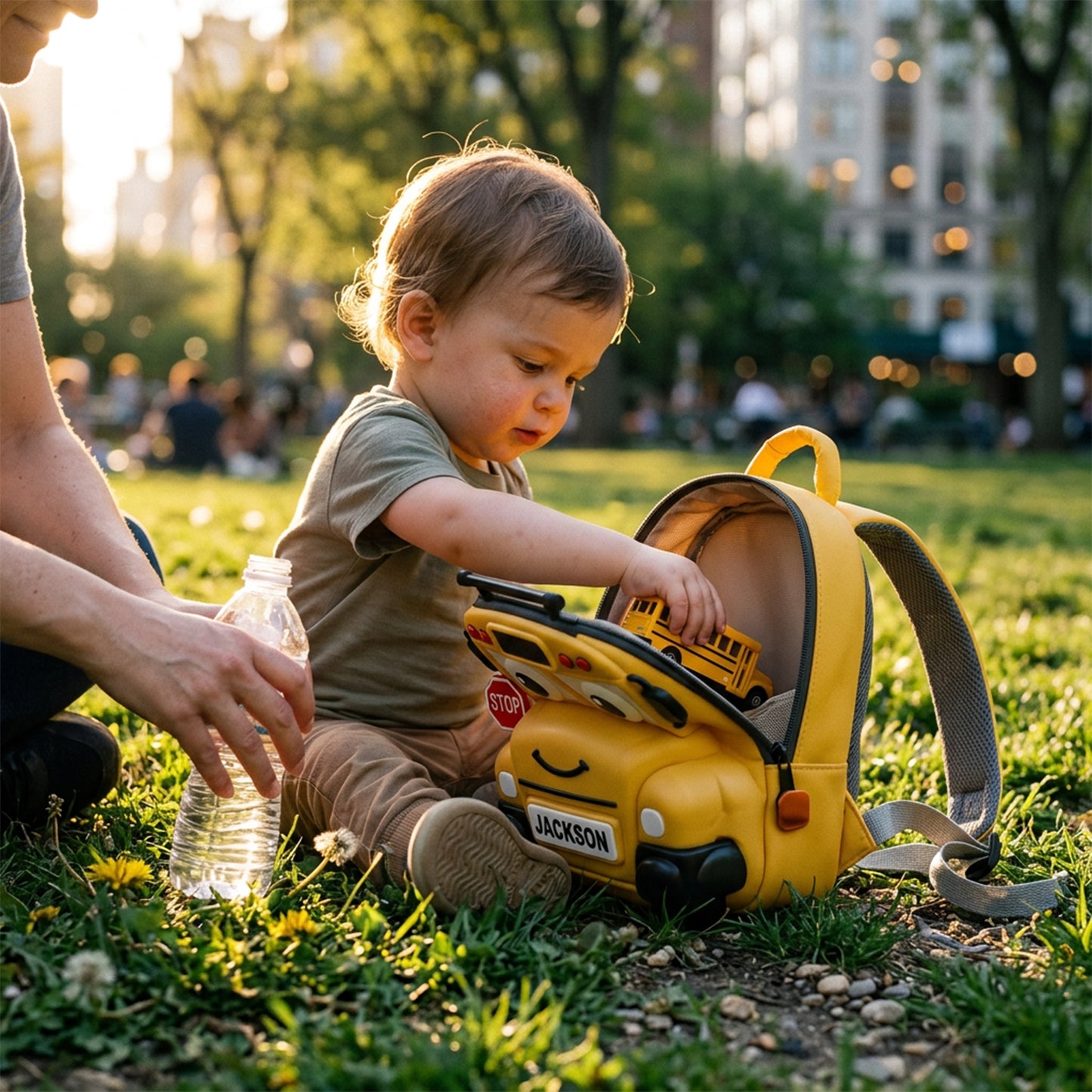 Cute Vehicle - Personalized Kid Changeable Leather Patch Backpack