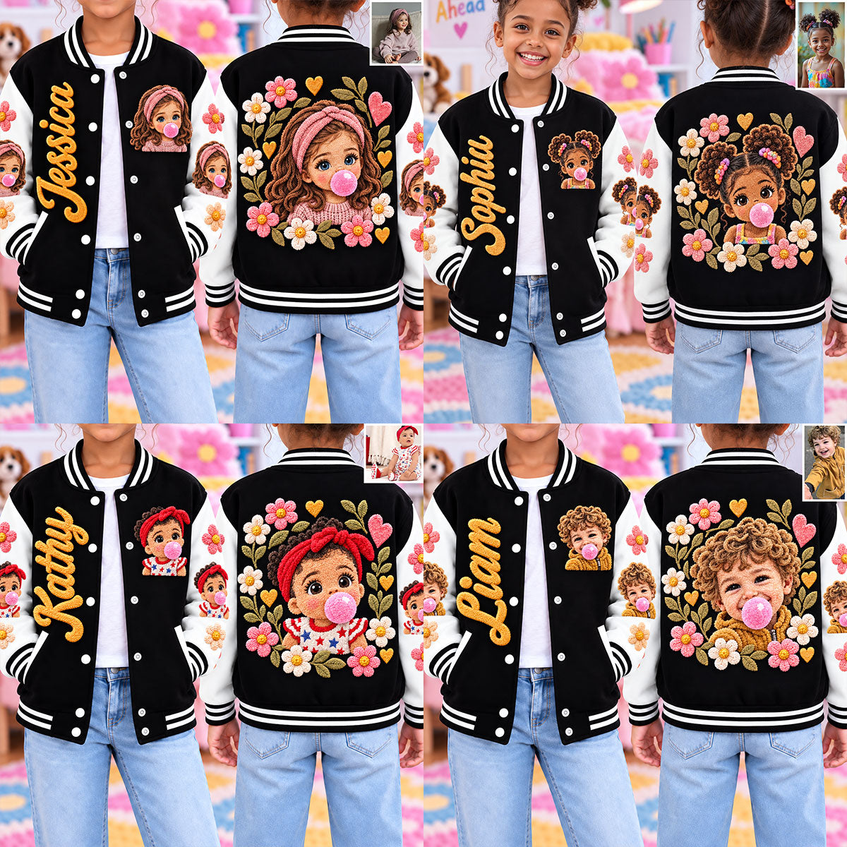Custom Any Photo - Personalized Kid Varsity Jacket