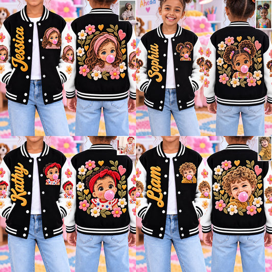Custom Any Photo - Personalized Kid Varsity Jacket