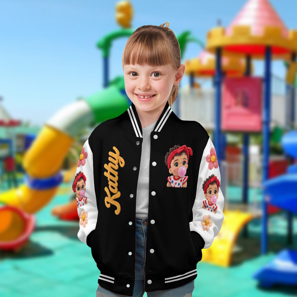Custom Any Photo - Personalized Kid Varsity Jacket