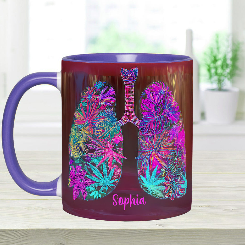 Stoner Chick Lungs - Personalized Weed Accent Mug