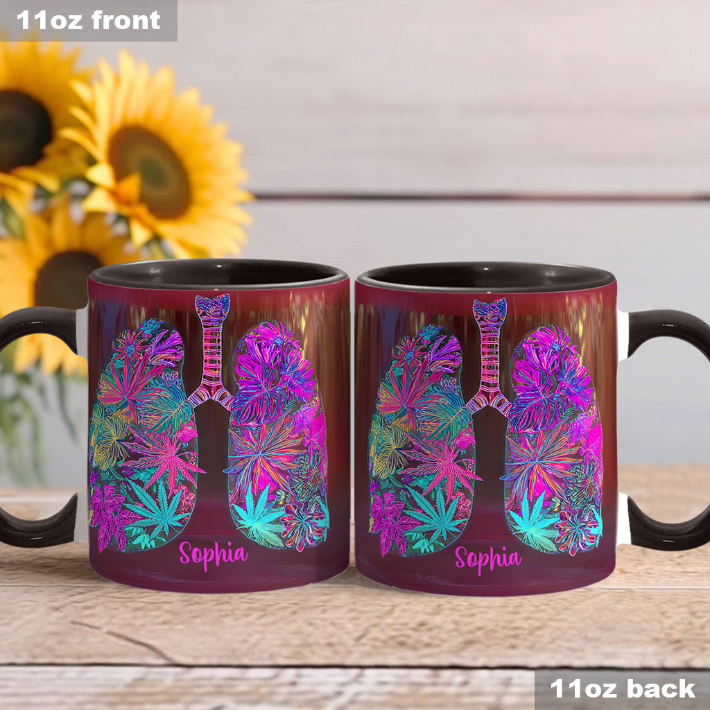 Stoner Chick Lungs - Personalized Weed Accent Mug