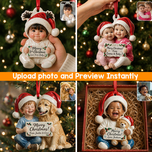 Personnalisé à partir de n'importe quelle photo - Ornement 3D Premium pour enfant