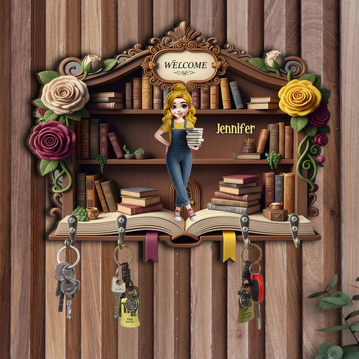 Bienvenue dans mon havre de paix - Porte-clés personnalisé en forme de livre