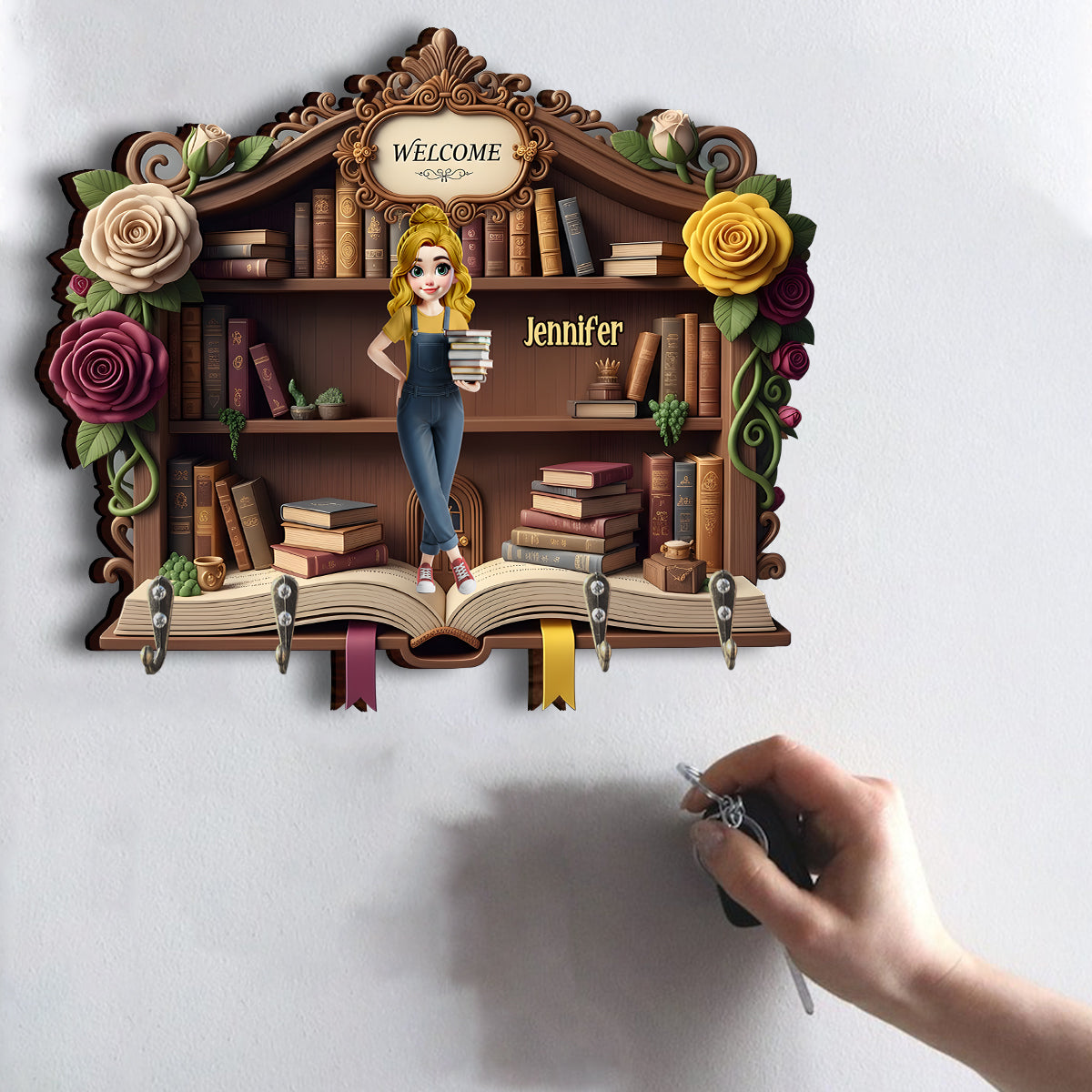 Bienvenue dans mon havre de paix - Porte-clés personnalisé en forme de livre