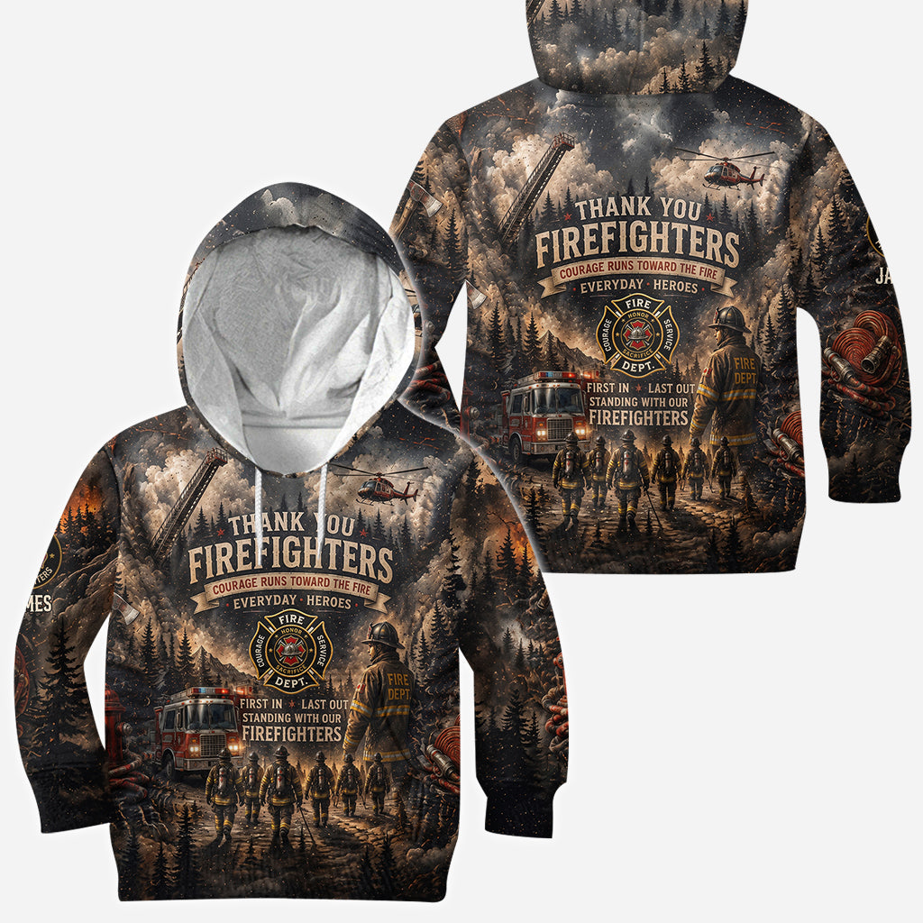 Firefighters Stand with Canada - Personalized Firefighter All Over Shirt